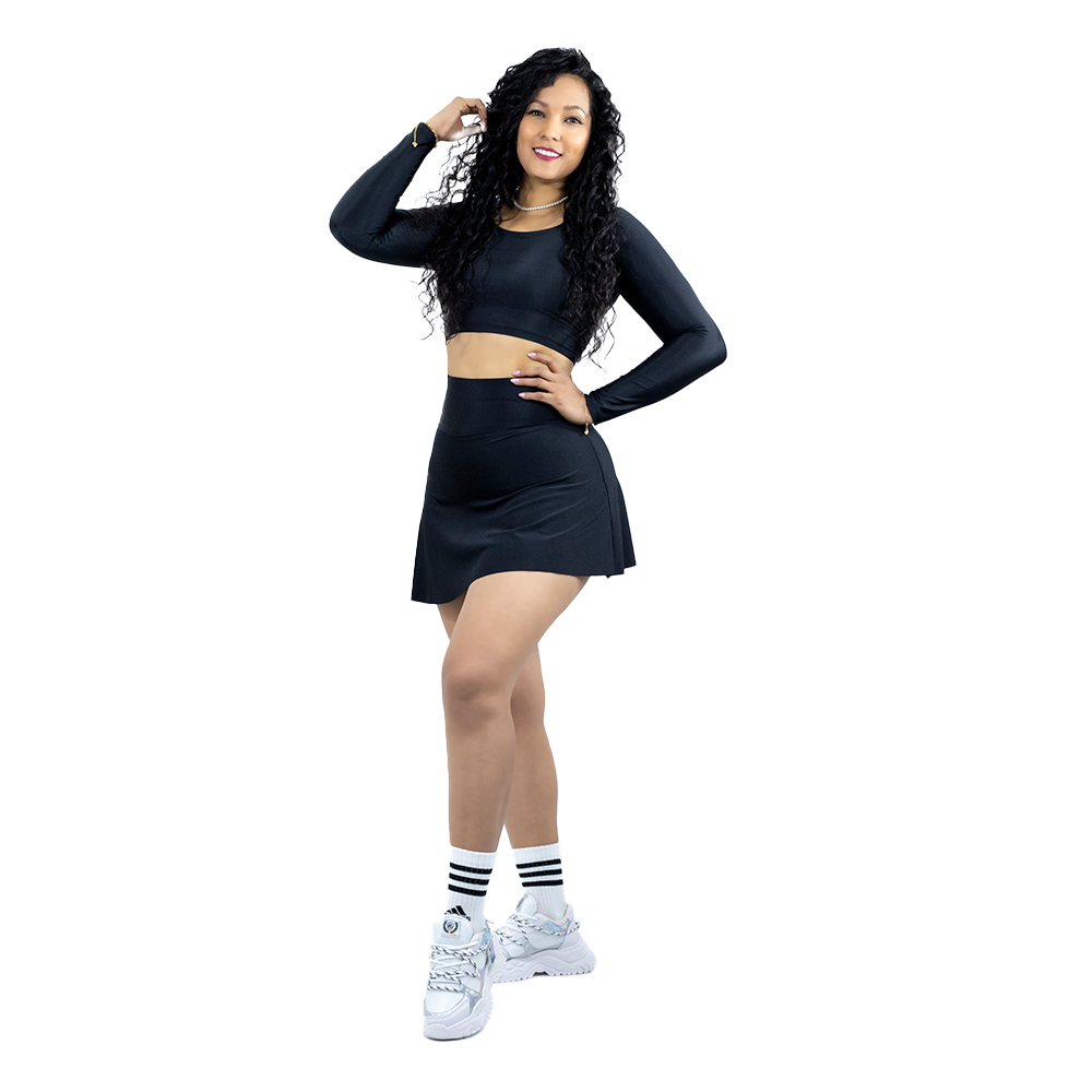 Buzo y falda short