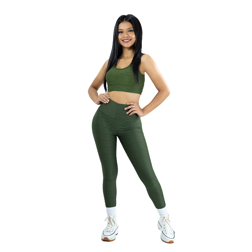 Leggin Texturizada Push Up + Top con...