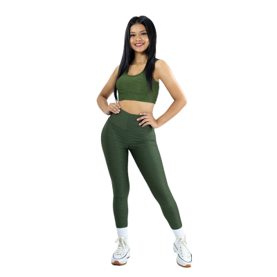 Leggin Texturizada Push Up + Top con Copa