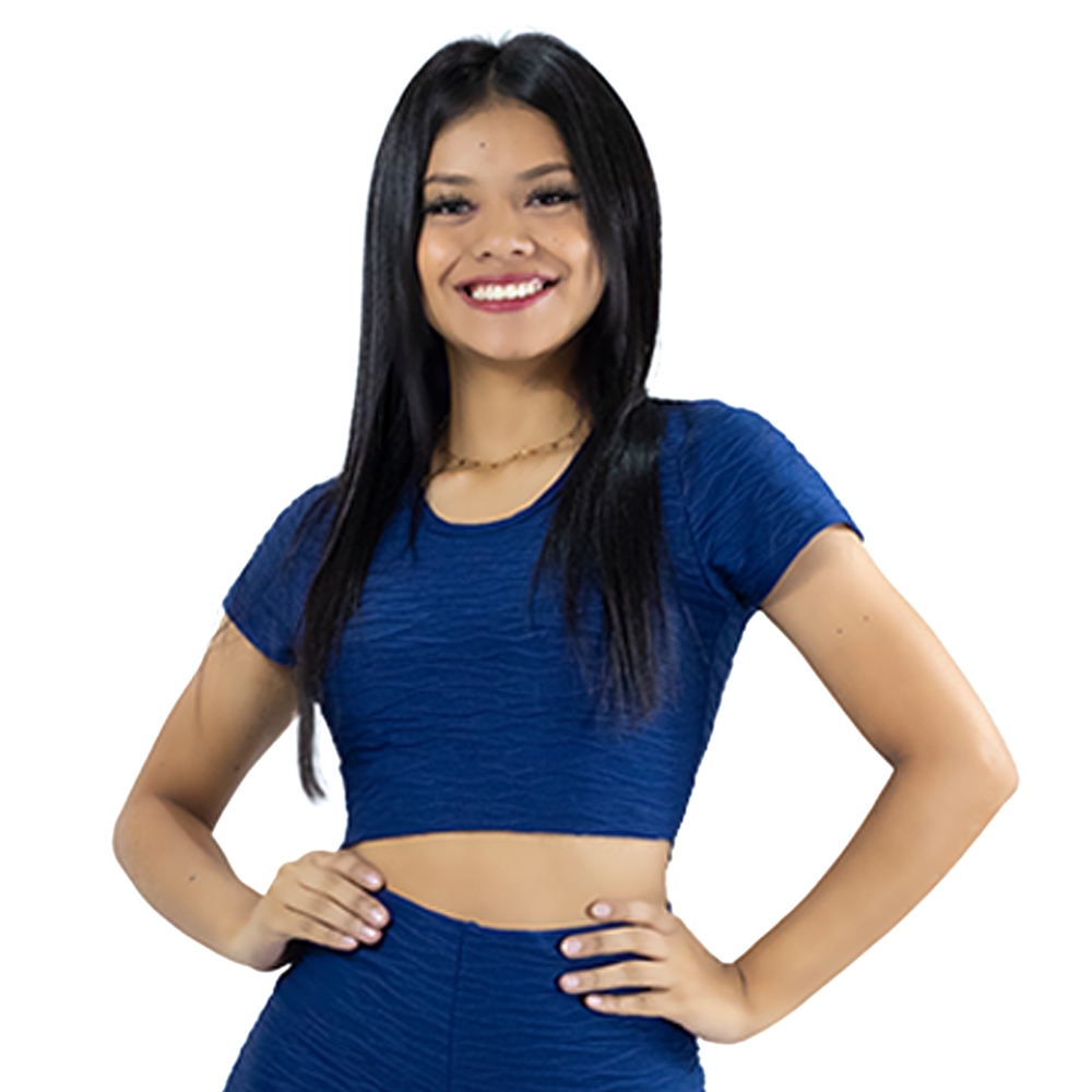 Crop top texturizado con mangas