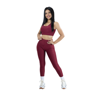 Leggin Texturizada Push Up + Top con Copa