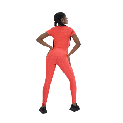 Leggin Texturizado Control de Abdomen Con Push Up + Crop Top