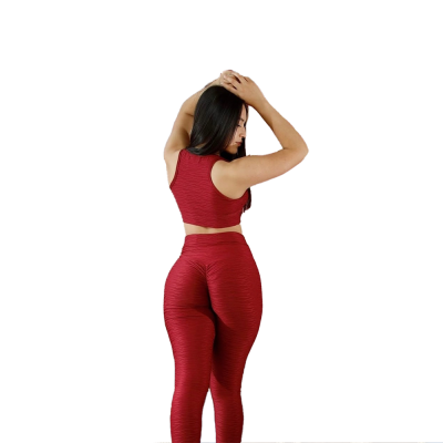 Leggin Texturizada Push Up + Top con Copa