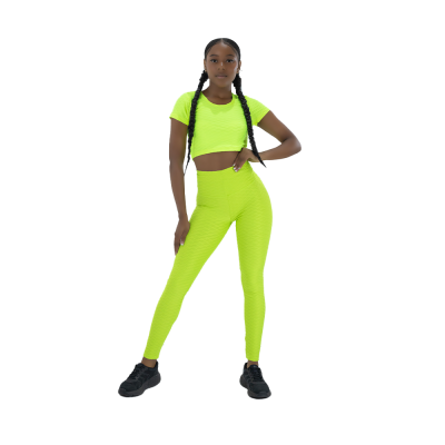 Leggin Texturizado Control de Abdomen Con Push Up + Crop Top